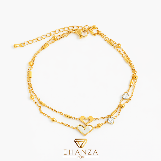 Twin Heart Anklet