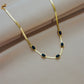 Noir Luxe Chain Necklace –18K Gold Black Stone Jewellery