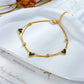 Noir Heart Anklet-Gold Double Chain Black Heart Anklet