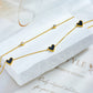 Noir Heart Anklet-Gold Double Chain Black Heart Anklet