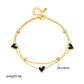 Noir Heart Anklet-Gold Double Chain Black Heart Anklet