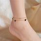 Noir Heart Anklet-Gold Double Chain Black Heart Anklet