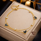 Noir Heart Anklet-Gold Double Chain Black Heart Anklet