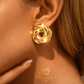 Golden Twist Stud Earrings – 18K Gold Plated Stainless Steel