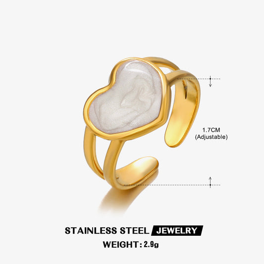 Aurelia Heart Ring – 18K Gold Adjustable Ring