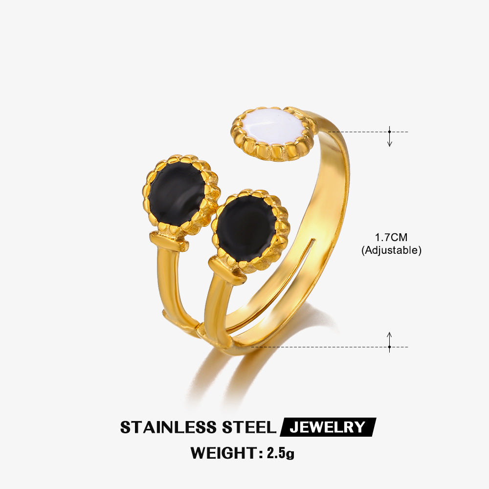 Noir Trio Luxe Ring – Adjustable Ring