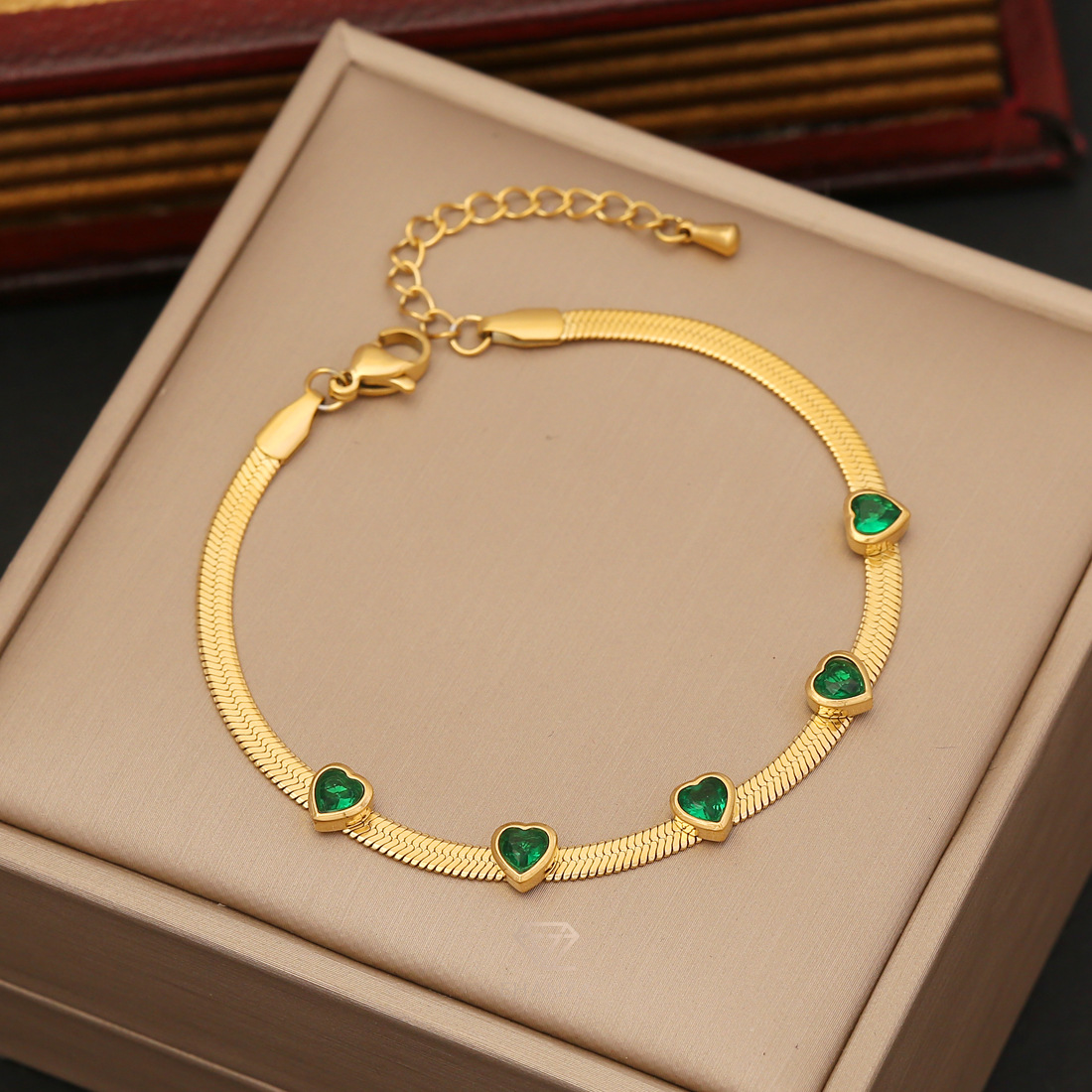 Emerald Charm Set | Elegant Gold & Green Jewellery Set