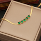 Emerald Charm Set | Elegant Gold & Green Jewellery Set