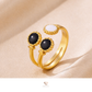 Noir Trio Luxe Ring – Adjustable Ring