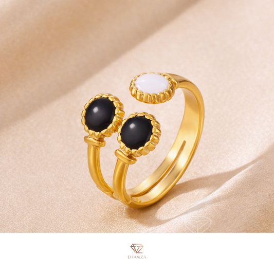 Noir Trio Luxe Ring – Adjustable Ring
